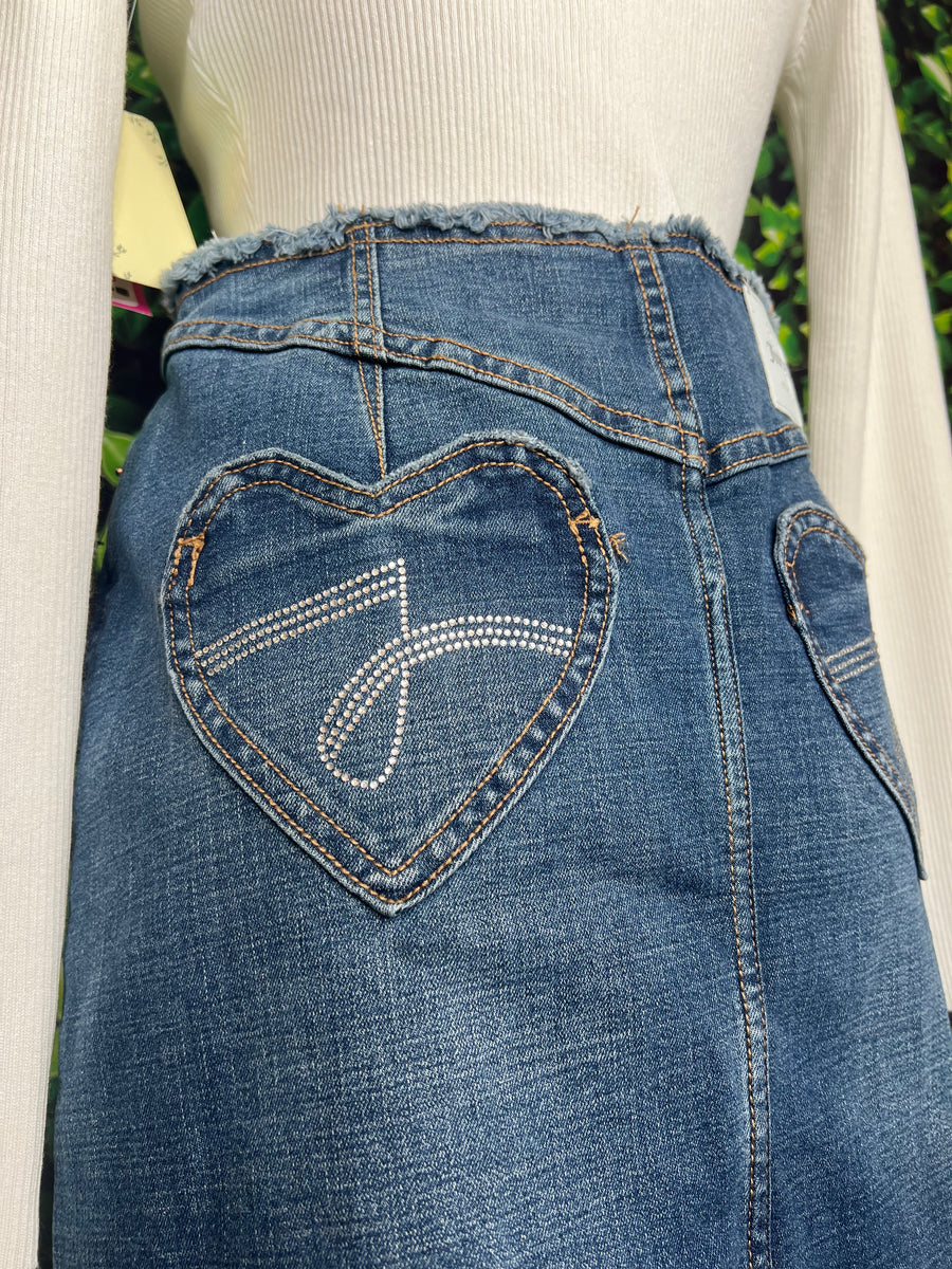 YY Hug&Heart Cutout Skirt