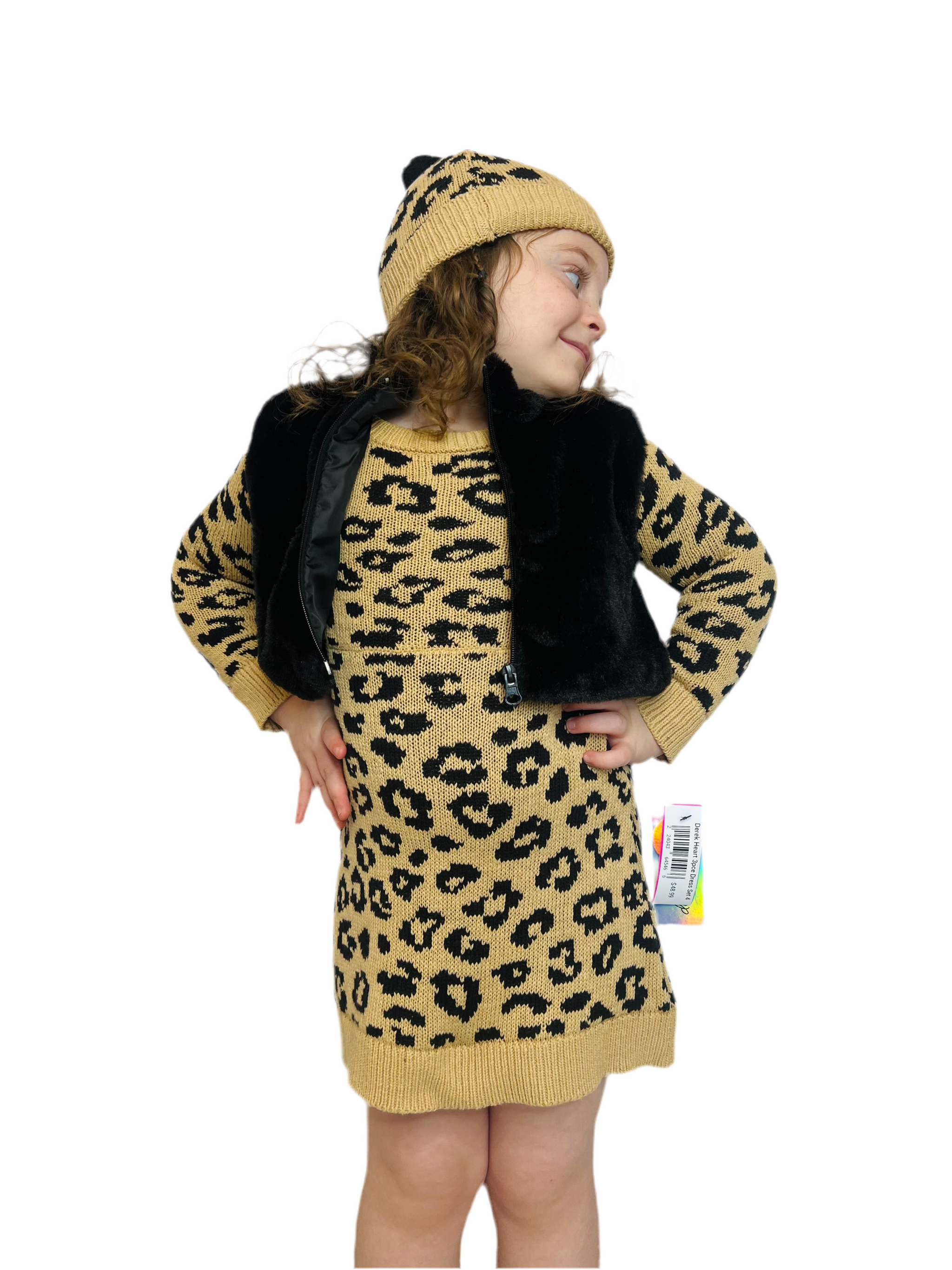 derek heart dress Girls 3pce Dress Set w/ Matching Beanie By Derek Heart – GIRLe Boutique - Venue